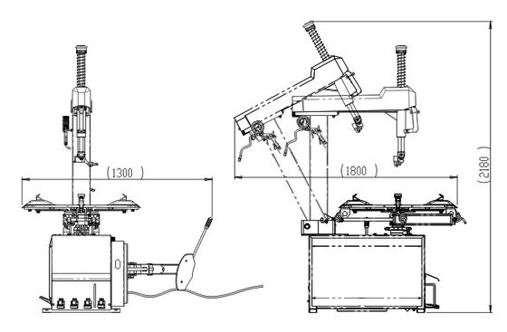 3-12 İnç 950mm Araba Lastiği Değiştirme Makinesi Yatırma Geri Sütun Tasarımı Otomatik Lastik Değiştirme Makinesi