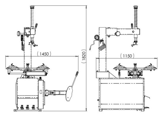 ISO 380v Yarı Otomatik Lastik Değiştirici Pnömatik Lastik Değiştirme Makinesi