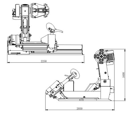 14-56 İnç Jant Otomatik Kamyon Lastiği Değiştirme Makinesi 5CBM
